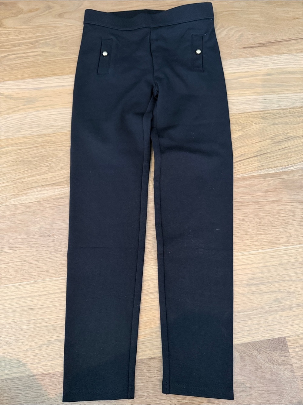 Janie and Jack Black Girls' Stretch Leggings with Snap-Pocket Detail